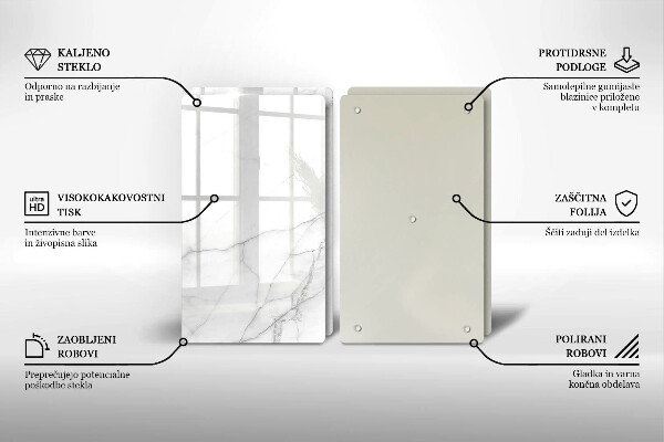 Glas Herdabdeckplatte Marmorsteinhintergrund