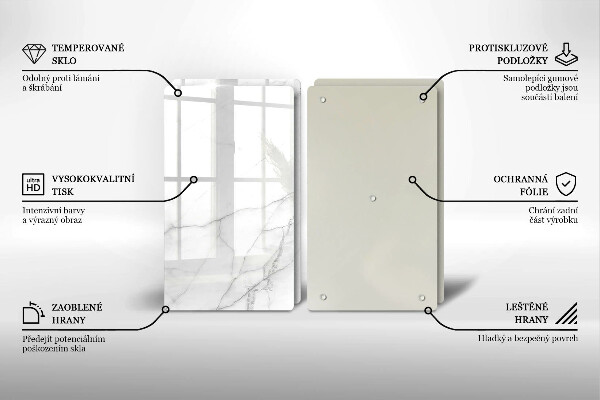 Glas Herdabdeckplatte Marmorsteinhintergrund