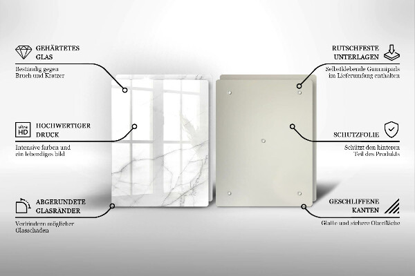 Glas Herdabdeckplatte Marmorsteinhintergrund