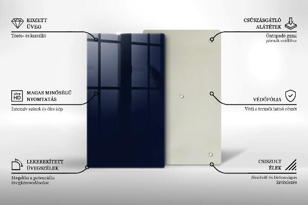 Glas Herdabdeckplatte Navy blau