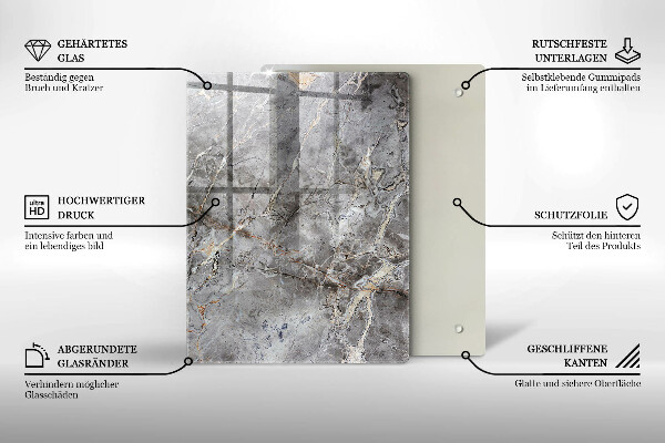 Glas Herdabdeckplatte Blaue Farbe