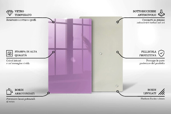 Glas Herdabdeckplatte Violette Farbe