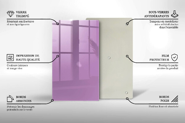 Glas Herdabdeckplatte Violette Farbe