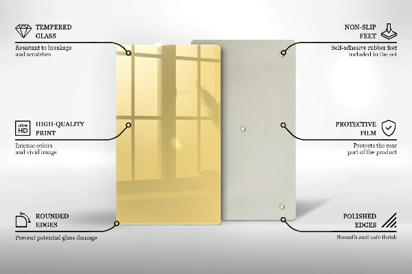 Glas Herdabdeckplatte Gelb