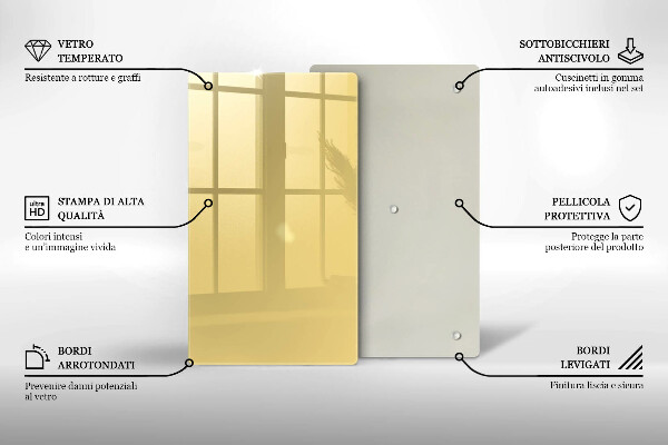Glas Herdabdeckplatte Gelb