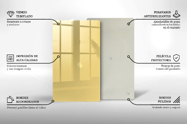 Glas Herdabdeckplatte Gelb