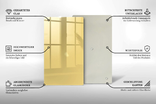 Glas Herdabdeckplatte Gelb