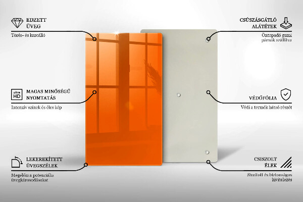 Glas Herdabdeckplatte orange Farbe