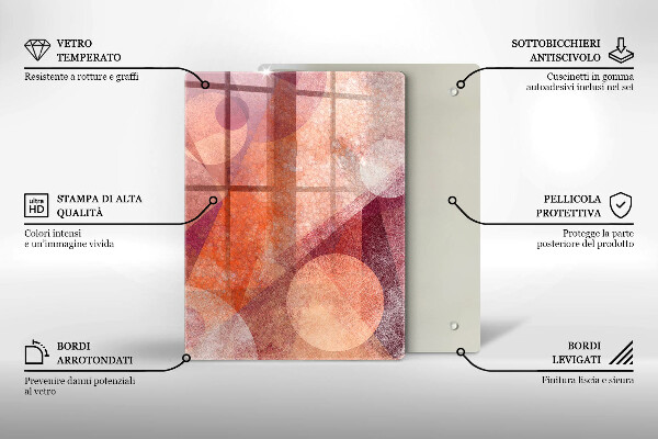 Glas Herdabdeckplatte orange Farbe