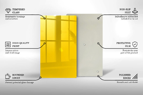 Glas Herdabdeckplatte Gelb