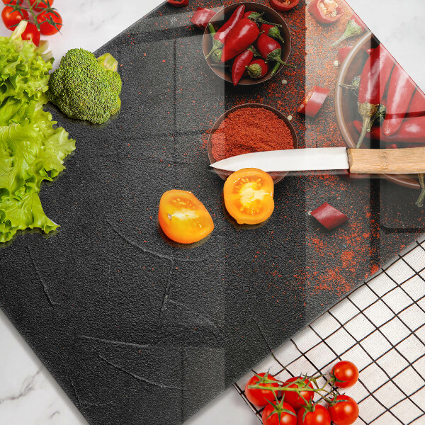 Glas Ceranfeldabdeckung Spritzschutz Rote Chilischoten