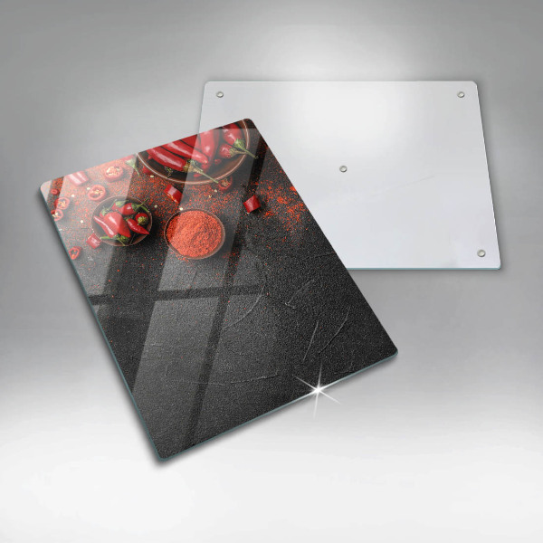 Glas Ceranfeldabdeckung Spritzschutz Rote Chilischoten