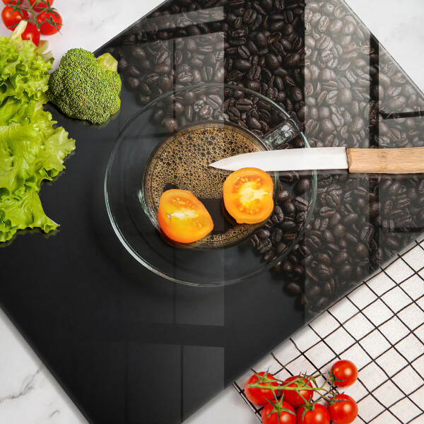 Glas Herdabdeckplatte Kaffee und Bohnen