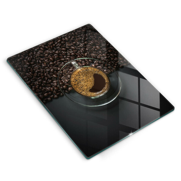 Glas Herdabdeckplatte Kaffee und Bohnen