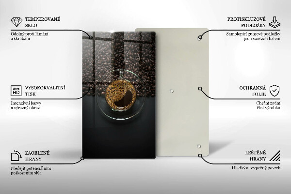 Glas Herdabdeckplatte Kaffee und Bohnen