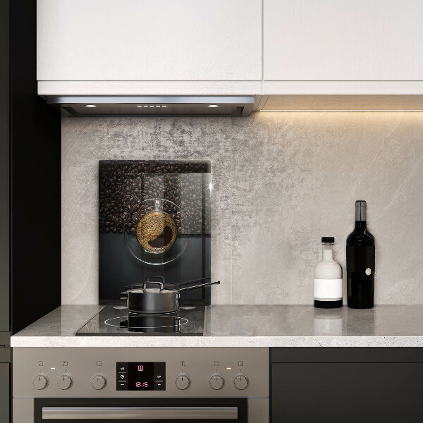 Glas Herdabdeckplatte Kaffee und Bohnen