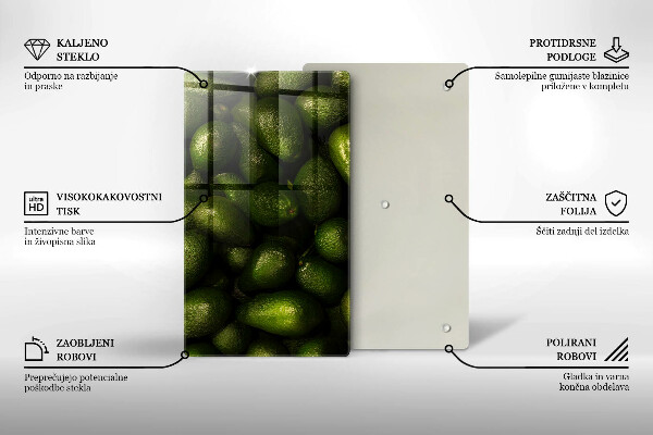 Glas Herdabdeckplatte Avocadofrucht