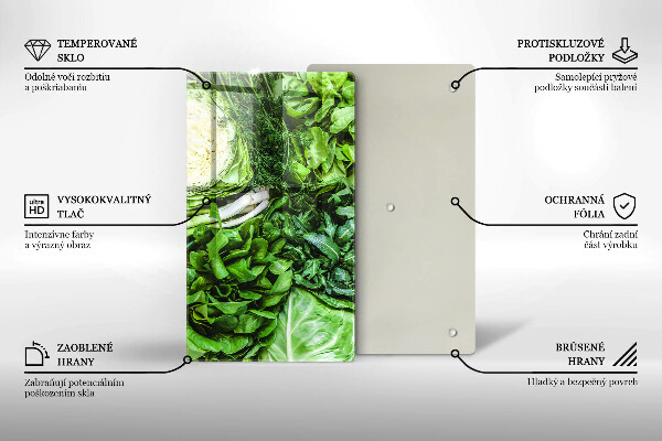Glas Herdabdeckplatte Grünes Gemüse