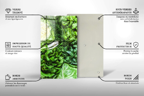 Glas Herdabdeckplatte Grünes Gemüse