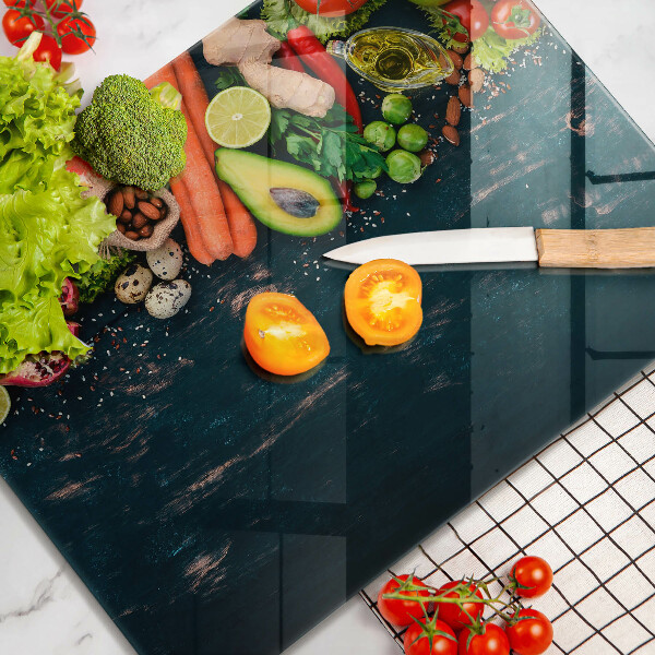 Glas Herdabdeckplatte Früchte und Gemüse