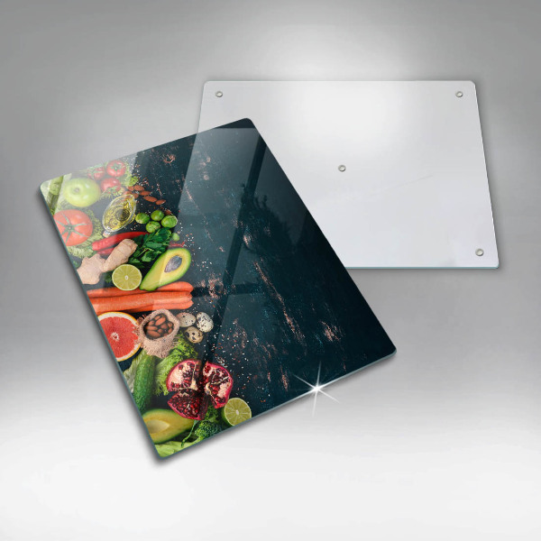 Glas Herdabdeckplatte Früchte und Gemüse