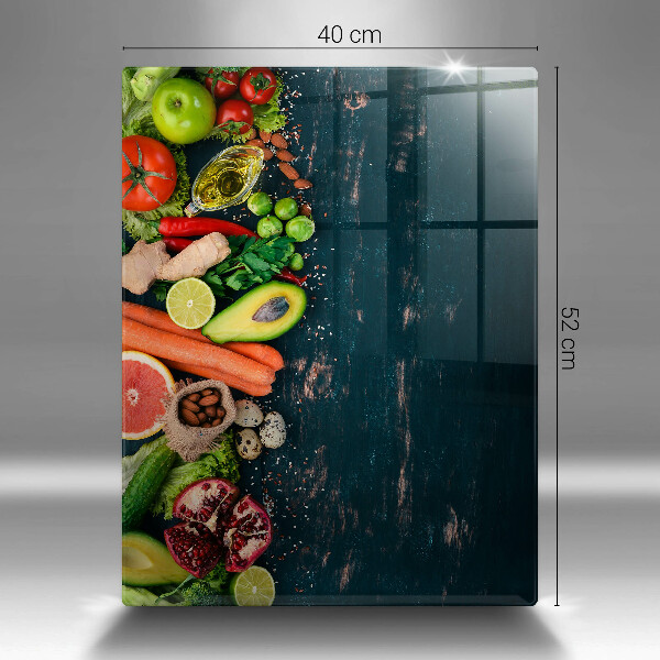 Glas Herdabdeckplatte Früchte und Gemüse