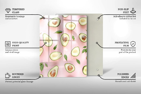 Glas Herdabdeckplatte Früchte und Gemüse