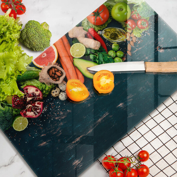 Glas Herdabdeckplatte Früchte und Gemüse