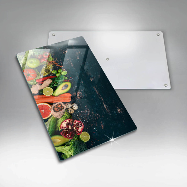 Glas Herdabdeckplatte Früchte und Gemüse