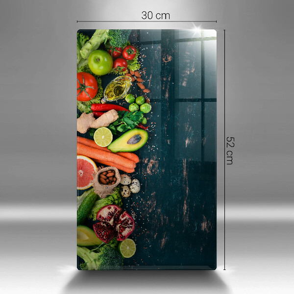 Glas Herdabdeckplatte Früchte und Gemüse