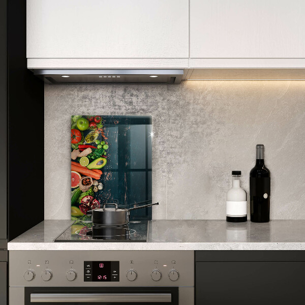 Glas Herdabdeckplatte Früchte und Gemüse