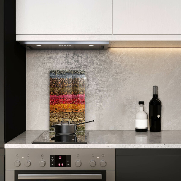 Glas Herdabdeckplatte Bunte Gewürze