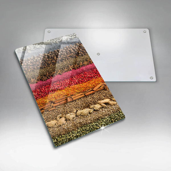 Glas Herdabdeckplatte Bunte Gewürze