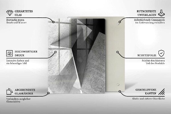 Glas Herdabdeckplatte Holzstruktur