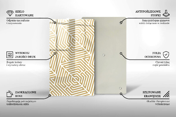 Glas Ceranfeldabdeckung Spritzschutz Geometrische Linien