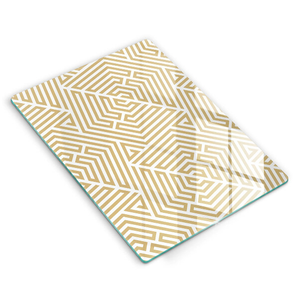 Glas Ceranfeldabdeckung Spritzschutz Geometrische Linien