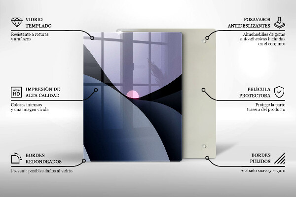 Glas Ceranfeldabdeckung Spritzschutz Geometrische Linien