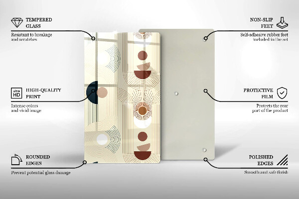Glas Ceranfeldabdeckung Spritzschutz Boho-Geometrieformen