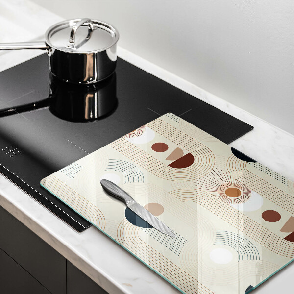 Glas Ceranfeldabdeckung Spritzschutz Boho-Geometrieformen