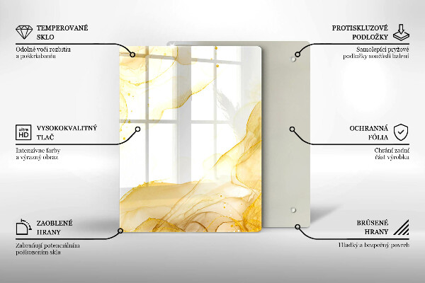 Glas Ceranfeldabdeckung Spritzschutz Boho-Blättermuster