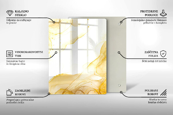 Glas Ceranfeldabdeckung Spritzschutz Boho-Blättermuster