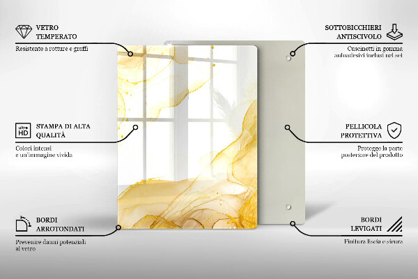 Glas Ceranfeldabdeckung Spritzschutz Boho-Blättermuster