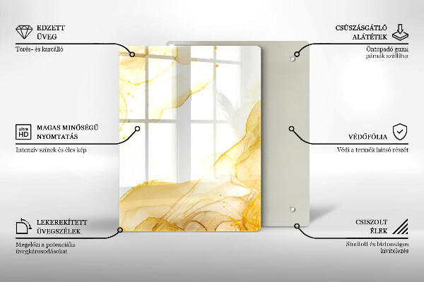 Glas Ceranfeldabdeckung Spritzschutz Boho-Blättermuster