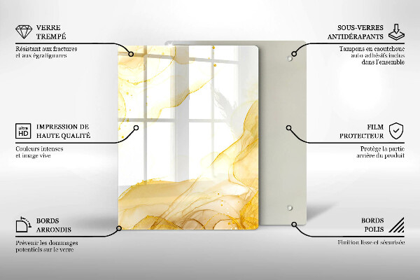 Glas Ceranfeldabdeckung Spritzschutz Boho-Blättermuster