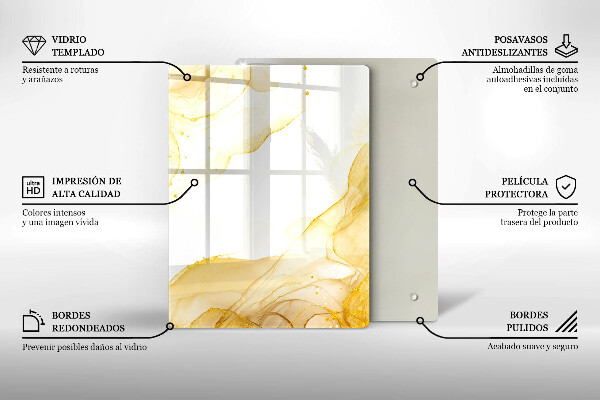 Glas Ceranfeldabdeckung Spritzschutz Boho-Blättermuster