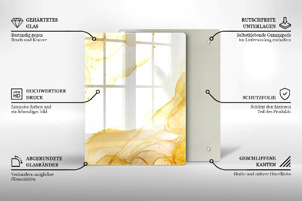 Glas Ceranfeldabdeckung Spritzschutz Boho-Blättermuster