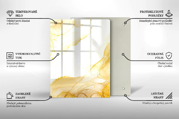 Glas Ceranfeldabdeckung Spritzschutz Boho-Blättermuster