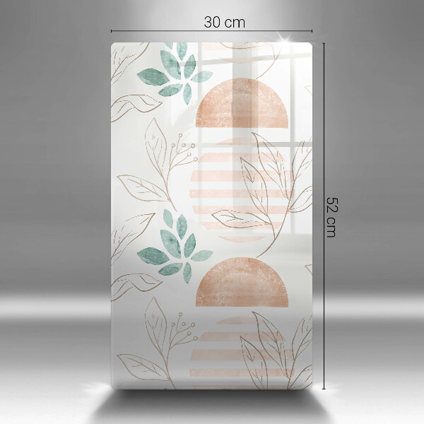 Glas Ceranfeldabdeckung Spritzschutz Boho-Blättermuster