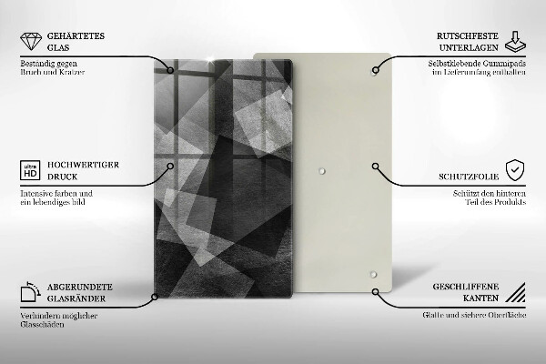 Glas Herdabdeckplatte Geometrische Abstraktion