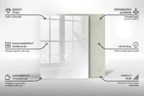 Glas Herdabdeckplatte Geometrische Abstraktion